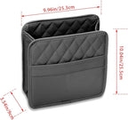 Car Seat Organizer Backseat with Storage Pockets, PU Leather Vehicle Backseat Hanging Storage Pocket, Multipurpose Automotive Travel Essentials Accessories, Universal for Most Cars (Black)