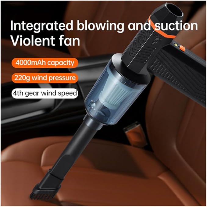 Portable Mini Handheld Cordless Electric Air Duster & Vacuum, 140,000 RPM Cordless Turbofan Blower, Compressed Air Cleaner for Keyboard, PC, Electronics, Car Vacuum, Camping, Travel, Dust Remover