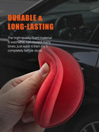 SPTA 10Pcs Foam Wax Applicator Pads, 4inch Hand Wax Pad(Red), Soft Car Detailing Sponges,Supreme Shine Pad, for Car Cleaning, for Car Detail Cleaning, Waxing pad