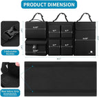ORIENT FAMULAY Hanging Car Trunk Organizer with Cooler, Large Pockets, Zippers Detachable Seat Back Waterproof Car Storage Trunk Organizer for Jeeps, SUVs, Black