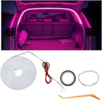 Car Trunk LED Strip Light, 6.56FT Silicone Flexible Cuttable Vehicle Trunk Cargo Ambient Lighting, Waterproof Bright Auto Trunk Interior Lamp Decoration, Universal for SUV RV Truck (Purple)