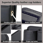 Car Seat Gap Filler Organizer with Cup Holders, Seat Gap Storage Box for Drinks, Phones, Keys, Sunglasses, Cards, and Small Essentials (Beige, Passenger Seat)