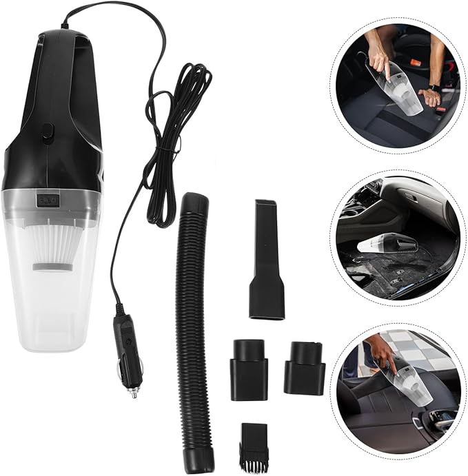 PRETYZOOM 120w Portable Car Vacuum Cleaner with Efficient System Long Power Cable Suitable for Auto Cleaning and Collection
