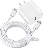 USB C Fast Charger for Apple iPad Pro 13/12.9/11 in 2026-2018,iPad 11th(A16),iPad Air 5th/Mini 7th,iPhone 17/16/15 Series,USB C Charger Fast Charging Adapter Wall Block with 6FT USBC to C Cable Cord