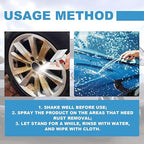 Car Rust & Iron Particle Remover Spray, Fast Acting Heavy Duty Metal Cleaner Rust Remover Spray, for Removing Rust and Particles from Cars, Tools, Bolts & More Removers for All Surfaces (2Pcs)