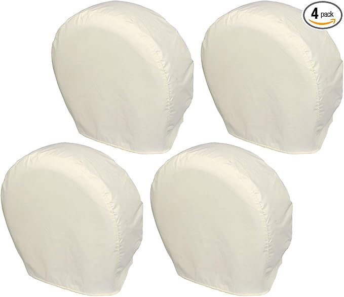 Explore Land Tire Covers 4 Pack - Tough Wheel Protector for Truck, SUV, Trailer, Camper, RV Universal Fits Tire Diameters 35''-38.75'', White