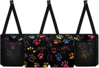 Rainbow Dog Paw Print Car Trunk Organizer Trendy Back of Seat Car Organizer for SUV,Truck,Van Trunk Storage Bag Hanging Cargo Bag