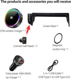Qi2.2 25W Magnetic Car Mount Charger for Toyota Camry 2021 2022 2023 2024 Accessories, for Fast Charging Cell Phone Holder 7 Inch Screen Fixed Clip with Cooling Fan＆54W Fast Adapter