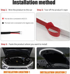 TEKSHINNY Dynamic Car Hood Light Strip, 59/71/79 Inches Flexible Exterior LED Strip Lights Waterproof Car Led Hood Light Daytime Running Light Strip for Cars, Trucks (White)