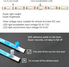 Waterproof LED Light Strips for RC Cars Trucks Airplanes Boats Drones Fixed Wing AR Wing Model Underglow Light (White)