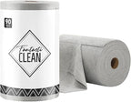 Fantasticlean Microfiber Cleaning Cloth Roll -90 Pack, Tear Away Microfiber Towels, 12" x 12", Reusable, Washable, Lint Free, Ultra Absorbent Dishcloth for All-Around Cleaning Supplies (Grey)