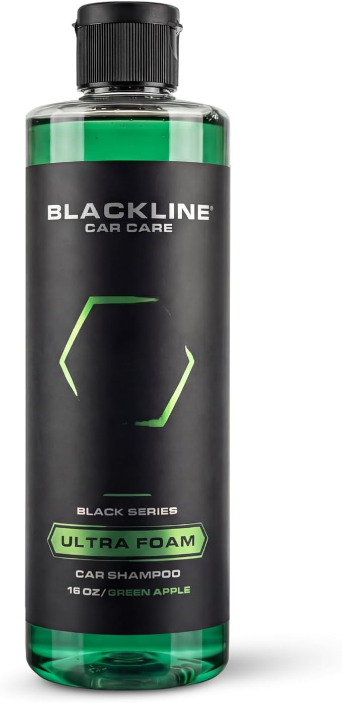 Blackline Automotive Extreme Foaming Car Shampoo - Extreme Ultra Foam Perfect for Ceramic Coatings - Compatible with Foam Cannon for Pressure Washer (16 FL Oz, Green Apple)