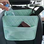 Car Seat Back Organizer, Leather Multipurpose Collapsible Vehicle Backseat Hanging Bag, Portable Automotive Interior Seat Storage Organizer, Universal for SUV RV Truck (Green)