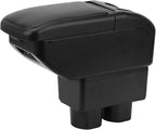 AULPHIKE Compatible with Nissan Versa Armrest 2007-2011 Car Center Console Organizer Armrests Double Layer Storage with USB Ports（Carbon Fiber Style）