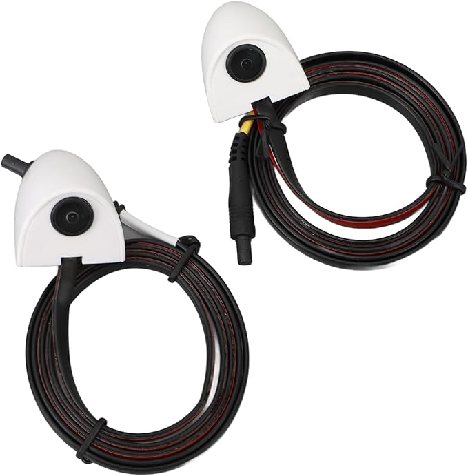 Car Blind Spot Camera, Car Blind Spot Camera Night Vision Assist Tape Mounting Left Right Side View Camera for Car Surveillance System (White)