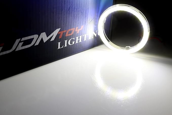 iJDMTOY 72-75mm Size Xenon White LED Halo Ring Lighting Kit for Automotive Accent/Ambient or Retrofit Decoration