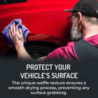 HI-TECH Magna Shine Water Demon Drying Towel – Ultra Absorbent Microfiber Car Detailing Towel – 27x17 – Fast-Drying, Waffle Texture – Cars, Trucks, Boats, Bikes