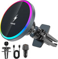 Lecork for Magsafe Car Mount Charger with Cigarette Lighter Adapter, Air Vent Magnetic Wireles Car Holder for iPhone 17Pro Max, iPhone 16 15 14 Series, Samsung S26 Ultra, Zinc Alloy, Black