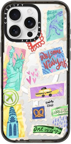 CASETiFY Impact iPhone 16 Pro Max Case [Slim/Compatible with Magsafe / 8.2 ft. 4X Military Grade Drop Protection] - Welcome to New York - Clear Black
