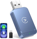 AuroraLink Wireless Carplay & Android Auto Adapter 2-in-1 Fast & Stable Carplay Wireless Adapter Convert Wired to Wireless Car Play Dongle for iOS 10+/Android 11+ (Blue)