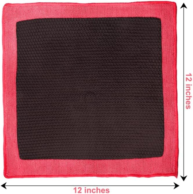 Clay Towel Auto Detailing Scratch Free and Paint Safe fine Grade Clay Bar Cloth for Car Detailing, Polishing and Removing Paint Contaminants (Red Mesh)