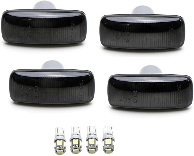 iJDMTOY Smoked Lens All Xenon White LED Trunk Bed Marker Lights Set Compatible with Dodge 2010-18 RAM 2500HD 3500HD Dually Truck Double Wheel Side Fenders, Powered by Total 20 LED