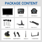ZEROXCLUB 10'' 1080P Wireless Backup Camera System, 10 Inch DVR Quad Split Monitor Wireless Rear Side View Cameras, IP69 Waterproof Digital Signal Record System for RV/Truck/Trailer/Camper-BW104SL