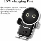 Cell phone holder wireless car charger,15W Auto Clamping Phone holders for your car fit for iPhone 16 15 14 13 12 Mini Pro Max 11 XR, Samsung Galaxy S24 Ultra S23 S22 S21+ Note 20 (Blue)
