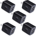 Charger Box, Charging Cube 5 Pack, Dual USB Wall Charger 5V 2A Power Adapter Charging Block Brick Outlet Plug for iPhone 15 14 13 12 11, iPad, Samsung Galaxy S25 S24 S23 FE A53 A15 A13 S22 S21 FE S20