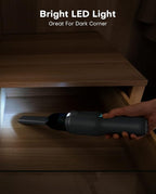 Ofuzzi Slim H7 Pro Cordless Handheld Vacuum with LED Light, Ultra-Lightweight 1.0LB, 11000Pa Powerful Suction, Two-Speed Modes, Type-C Fast Charging, Mini Vacuum for Home Cleaning (Gray)