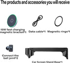 Car Phone Holder for Toyota Venza 2021-2024 Accessories Apply to 12.3 Inch Touch Screen 15W Fast Wireless Charger Screen Fixed Clip Cell Phone Mount Hands-Free 360 Degree Rotation