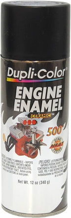 Dupli-Color DE1635 Engine Enamel Spray Paint with Ceramic - Semi-Gloss Black - 12 oz Aerosol Can