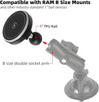 15W Magnetic Wireless Charging Phone Holder for RAM Mounts, 1" (25mm) Ball Mount for Magsafe iPhone 17/16/15/14/13/12 Series, Compatible with RAM B Size Double Socket Arm