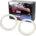 iJDMTOY 72-75mm Size Xenon White LED Halo Ring Lighting Kit for Automotive Accent/Ambient or Retrofit Decoration