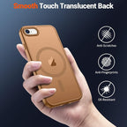 SUPFINE Magnetic for iPhone SE Case 2022 (3rd)/2020 (2nd), iPhone 8 Case (Compatible with MagSafe) (Military Grade Drop Protection) Slim Translucent Matte Phone Case,Brown