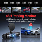 Dash Cam Front and Rear Inside,4 Channel Dashcam for Cars,Car Camera Driving Recorder with IR Night Vision,Loop Recording,3.16 Inch IPS Screen,Parking Mode (Dark Black)