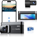 Dasaita 4K Dual Dash Cam with 2160P Front & 1080P Rear Camera, 3.2" IPS HD Display, 170° Wide Angle, WiFi, WDR, G-Sensor, Loop Recording, Car Charger Power Cable, Night Vision-DAS-U3s