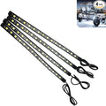 4 PCS Car LED Strip Lights, 5050-15SMD High Brightness Flexible Lamp Strips, IP67 Waterproof 12V DC Bulb with Back-Adhesive, Universal Ambient Lighting for Cars Motorcycles Boats (White)