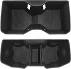 Muslogy Center Console Front&Rear Cup Holder Inserts Compatible with 2024 2025 2026 Toyota Tacoma Accessories Middle Console and Rear Armrest CupHolder Silicone Rubber Organizer 2PCS Set