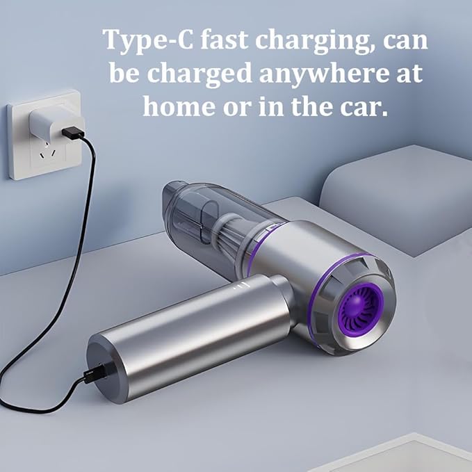 Car Vacuum Handheld Cleaner,Portable Cordless 21000Pa High Power Hand Held 3-Speed Adjustment and Multi-Nozzles Cleaner for Home, Car, Office, Pet Hair
