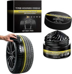 Tire Shine Cream, Car Tire Ceramic Coating for Deep Black Gloss, Wheel Cleaning Wax with UV Blocking Dust, Tyre Nourish Cream for Long-Lasting Auto Care