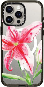 CASETiFY Impact iPhone 15 Pro Max Case [Slim/Compatible with Magsafe / 8.2 ft. 4X Military Grade Drop Protection] - Stargazer Lily - Clear Black