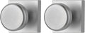 Brushed Nickel Door Knobs Interior, Pismo Doorknobs with Square Rosette for Closet