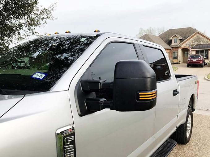 iJDMTOY Semi-Clear Lens Dynamic Sequential Blink Triple-Row Full LED Side Mirror Turn Signal Light Assembly Kit Compatible with 2017-2022 Ford F-250 F-350 Towing Mirror