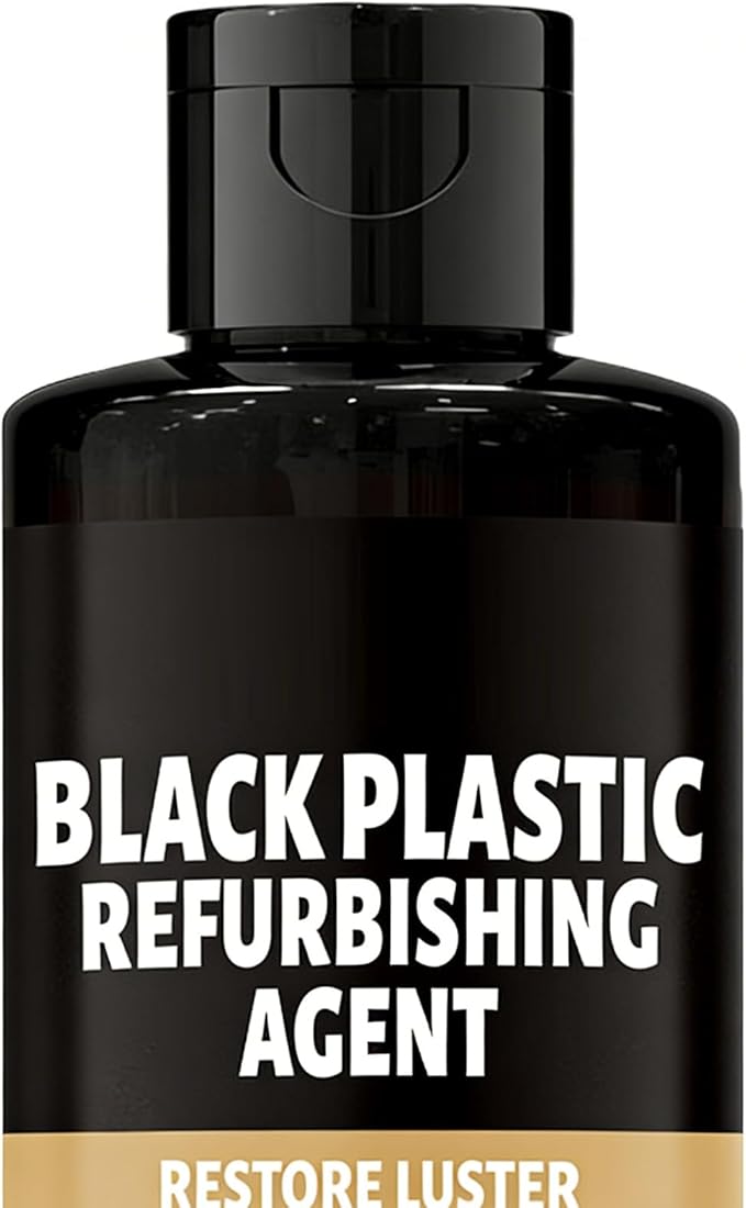 Car Black Trim Restorer, Sturdy Protective Formula, 100ml, Interior Trim Polish, Dashboard Shine Restorer, Long-Lasting Shine With Gloves And Sponge, For Dashboards, Panels, Bumpers, Or Other Interior