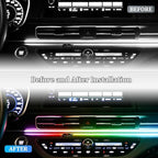Car LED Strip Lights, 43.3 Inch & 13.8 Inch 2 in 1 64 Colors Music Mode Inside Vehicle Dash Ambient Lighting Kit with Wireless Remote Control, Auto Dashboard Lamp, Universal Fit