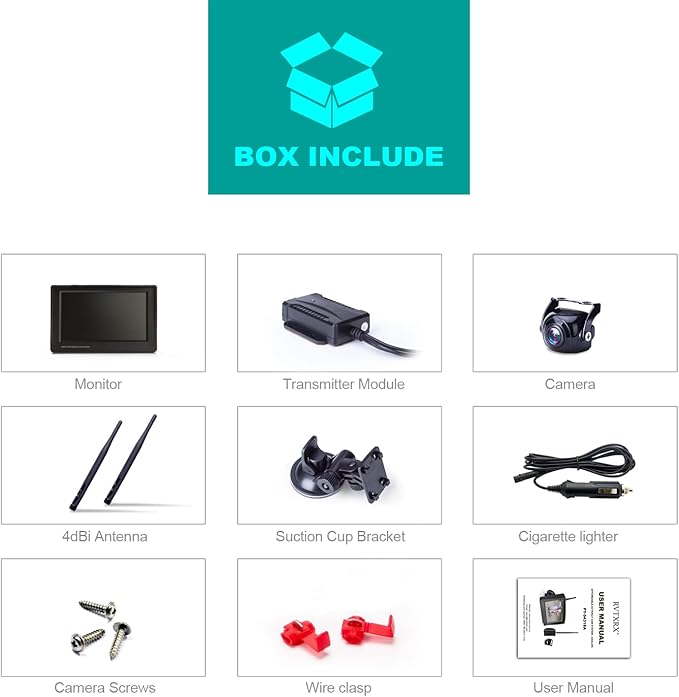 Wireless Backup Camera, 4.3 inch Monitor and 149° Wide Angel Waterproof Universal Reverse Back up Camera System for Mini car, Van, SUV,Pickup, Trailer, etc.