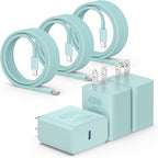 3Pack 45W Super Fast Charger Type C 10FT, USB C Android Phone Charger Fast Charging Block with Ertra Long Type-C Charger Cord for Samsung Galaxy S25/S25 Ultra/S25+/S24 Ultra/S24/S24+/S23/S22/S21-Green