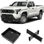 YOJOJOCO 2PCS Center Console Organizer Compatible with Toyota 2026 2025 2024 Tacoma Accessories ABS Plastic Material Hidden Storage Box Dividers Organizer