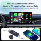 Carlinkit Mini SE Pro Wireless CarPlay Adapter, Wired to Wireless Converter for OEM Factory Wired CarPlay/Android Auto Cars, 5GHz WiFi Fast Connect with USB C/A Dual Port